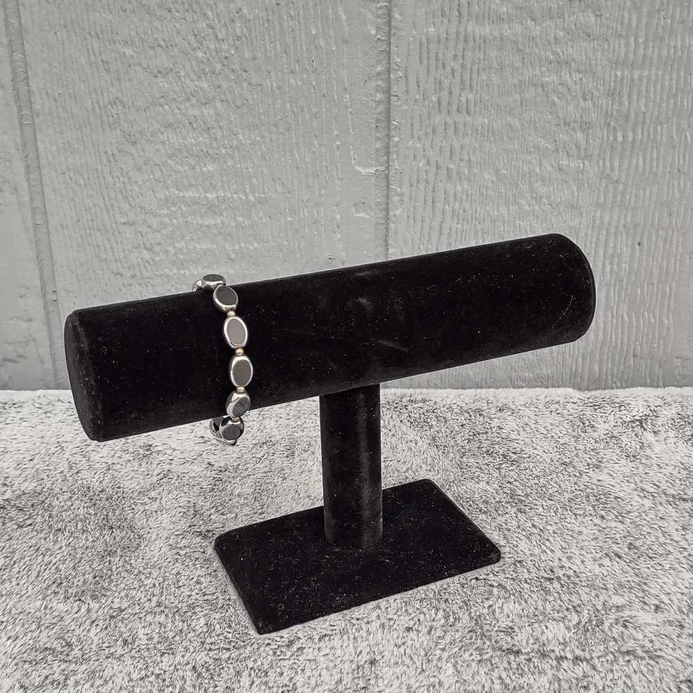 Black & Silver‎ Linked Oval Bracelet